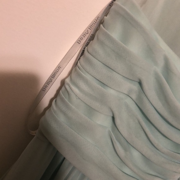 David’s Bridal Long Mint Mesh Bridesmaid Dress Size 12 - Picture 6 of 7